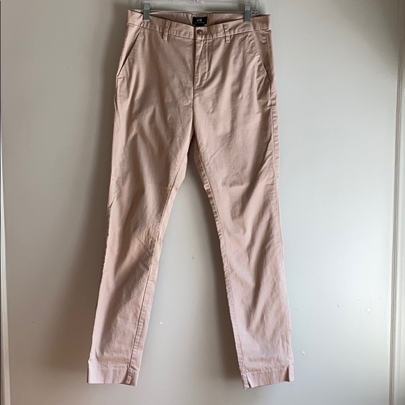 H&M Slim Fit Chinos Light Pink size 33R - Picture 1 of 4